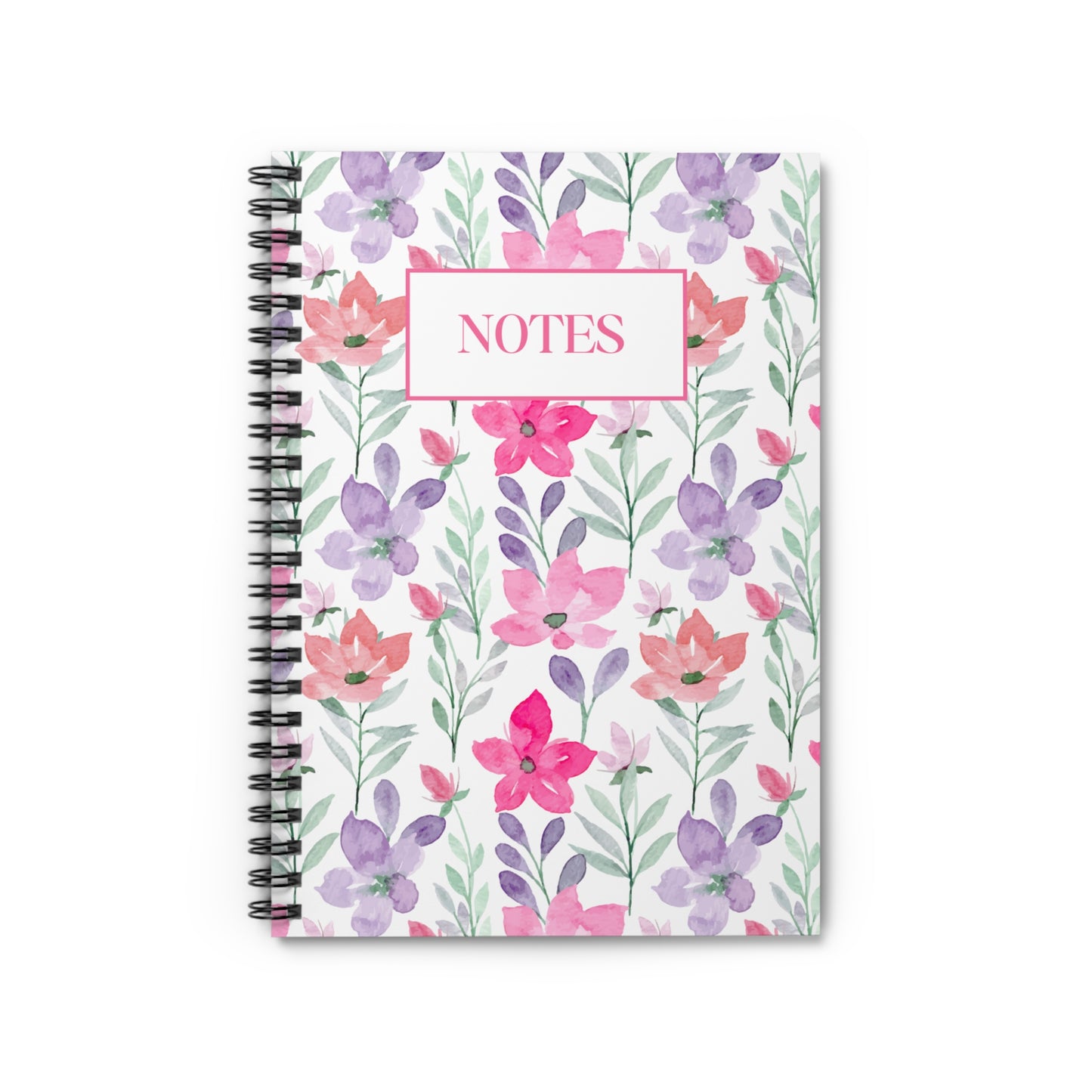 Pink and Purple Floral Spiral Notebook