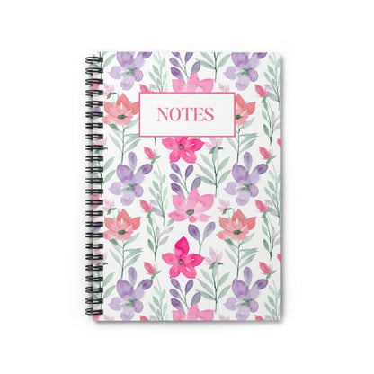 Pink and Purple Floral Spiral Notebook