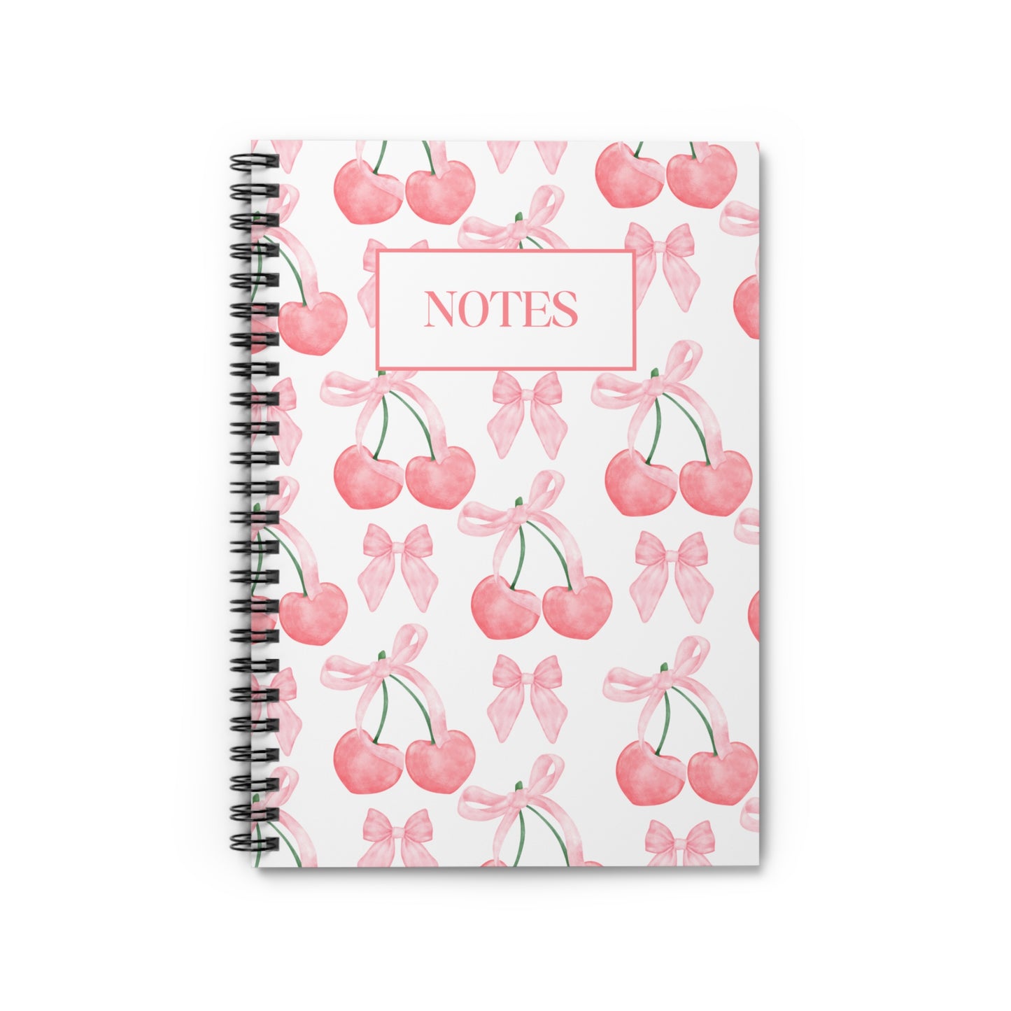 Cherry and Pink Bow Spiral Notebook