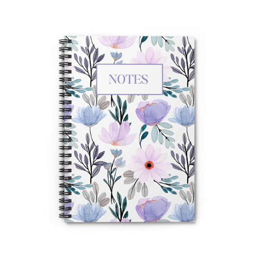 Purple Floral Spiral Notebook