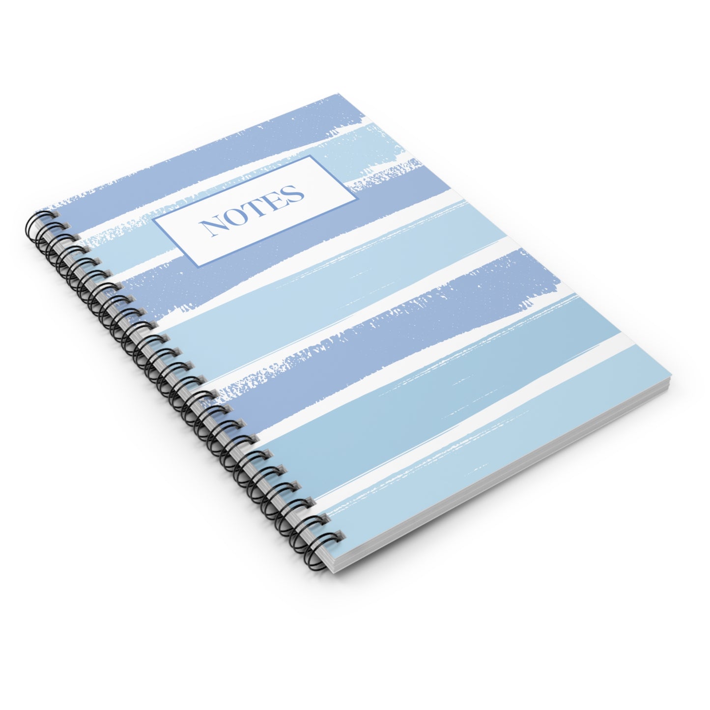 Watercolor Blue Stripes Spiral Notebook