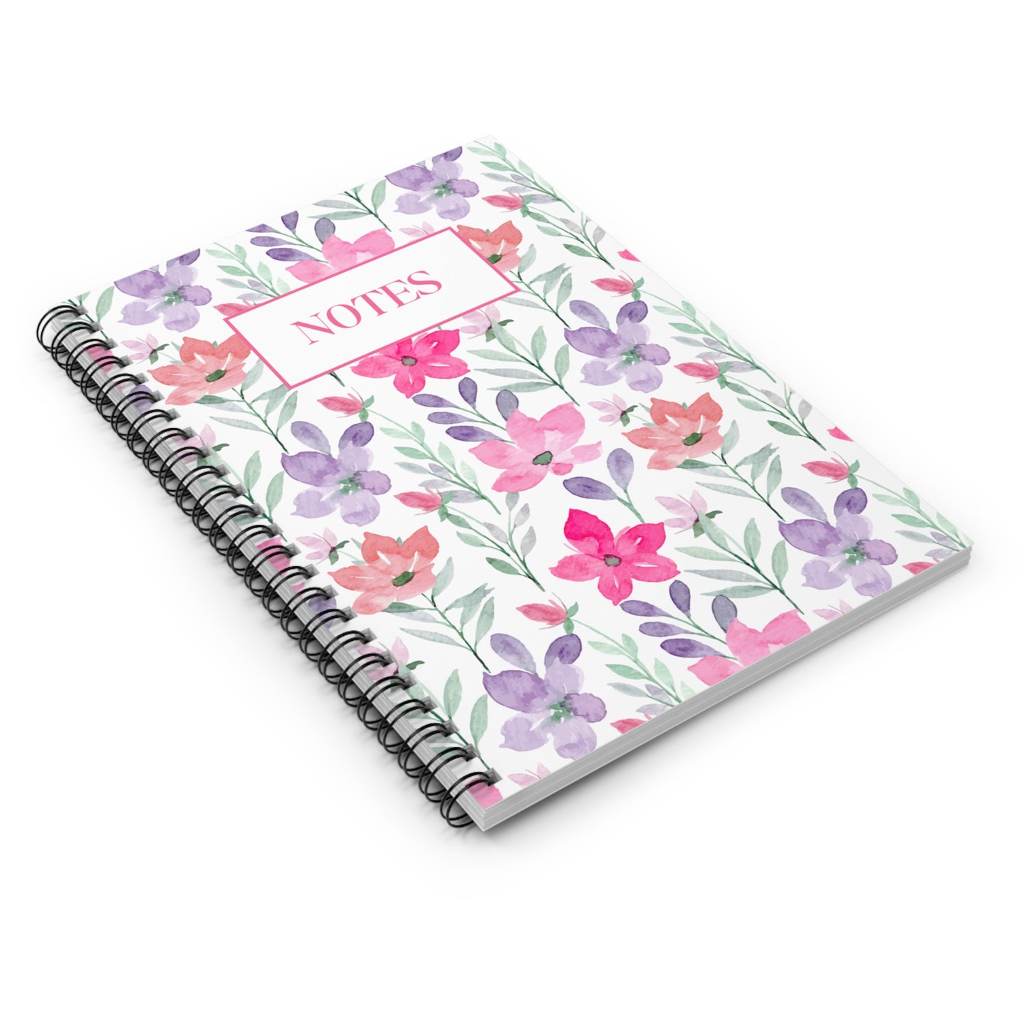 Pink and Purple Floral Spiral Notebook