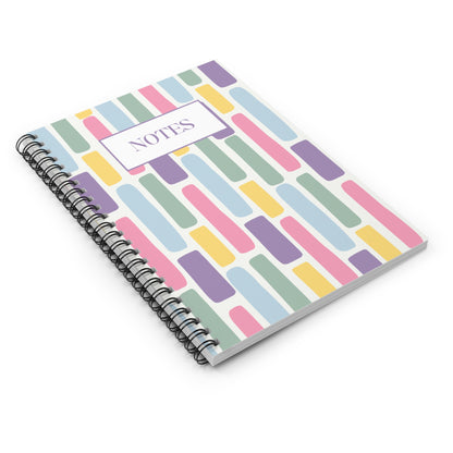 Pastel Vertical Stripe Spiral Notebook