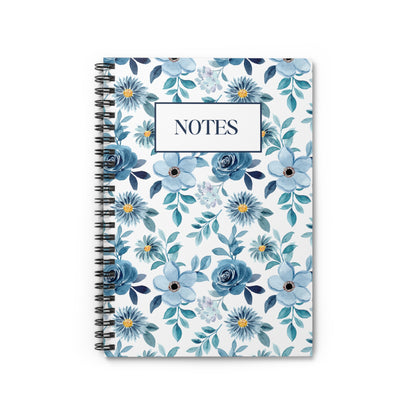 Blue Floral Spiral Notebook