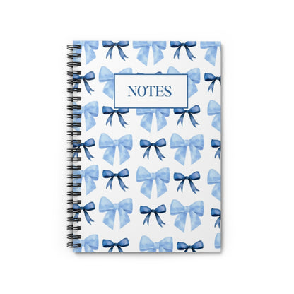 Blue Bow Spiral Notebook