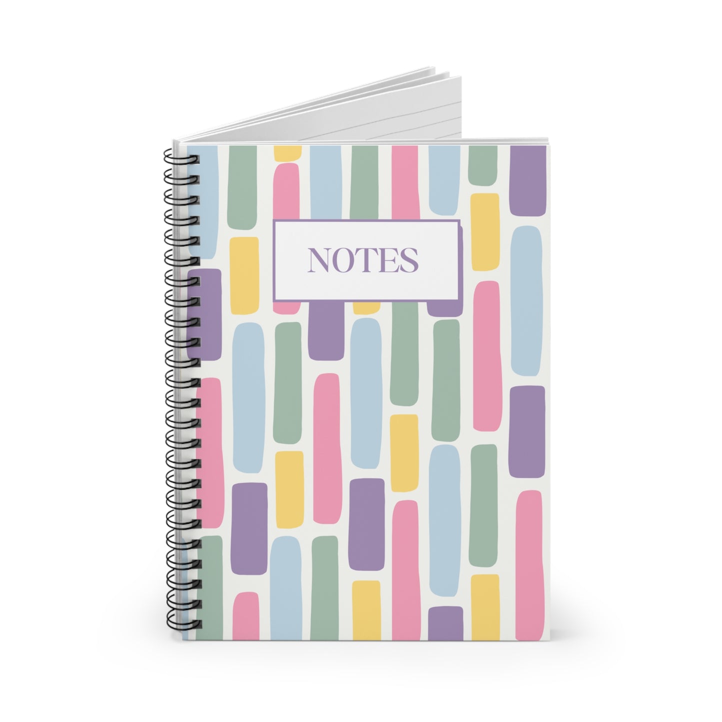 Pastel Vertical Stripe Spiral Notebook