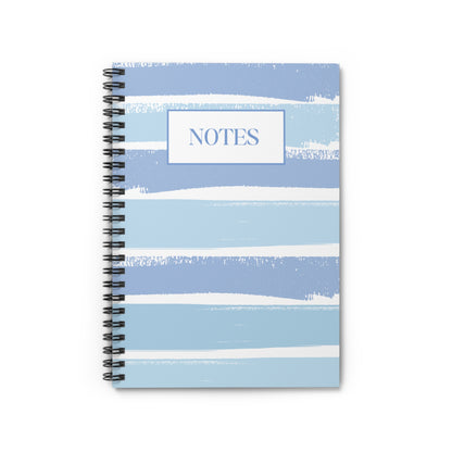 Watercolor Blue Stripes Spiral Notebook